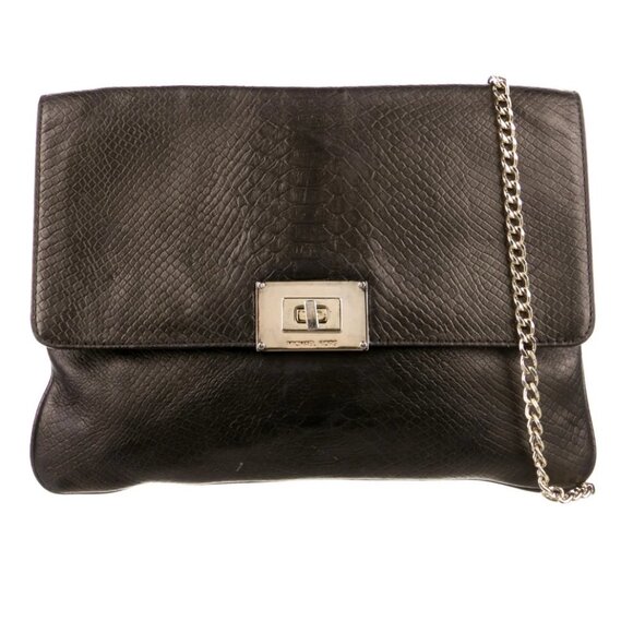 MICHAEL Michael Kors Handbags - MICHAEL Michael Kors Embossed Leather Chain-link Crossbody Bag